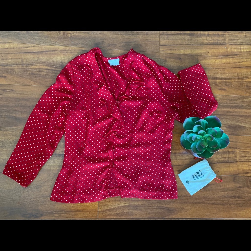 Vintage red polka dot business shirt